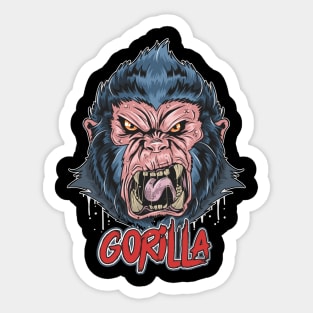 gorilla angry face artwork Sticker